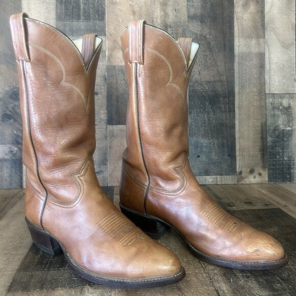 Tony Lama Vintage Gold Label Western Cowboy Boots Mens 10.5 E - Picture 2 of 12